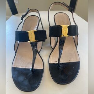 VINTAGE Salvatore Ferragamo Black Sandals